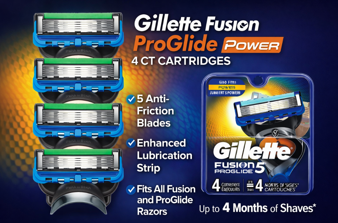 Gillette Fusion ProGlide Power Cartridges – 4 Blade Refills