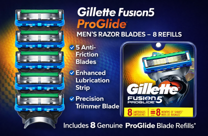 Gillette Fusion5 ProGlide Men's Razor Blades – 8 Refills