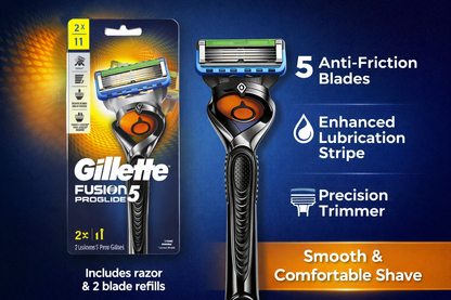 Gillette Fusion5 ProGlide Men's Razor – Handle & 2 Blade Refills